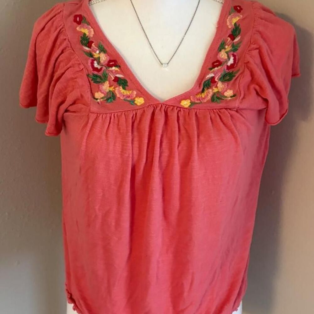 American-vintage Women's Pink and Red Blouse